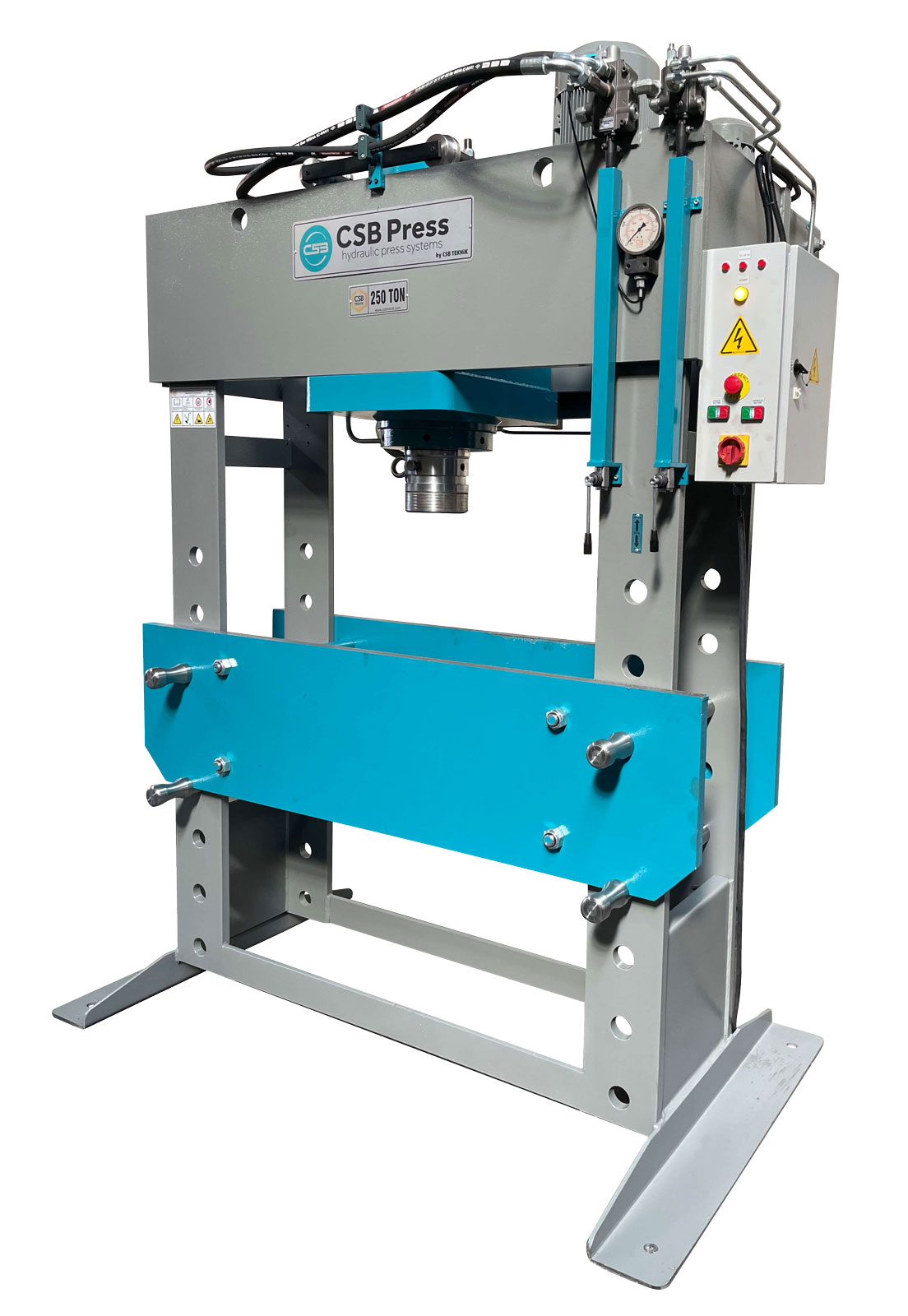 CSB Press Hydraulic Press Systems |  CSBPRES   Production Hydraulic Presses, Workshop Hydraulic Presses, Standard Type Workshop Hydraulic Presses, Bending Type Workshop Hydraulic Presses, Special Type Hydraulic Presses, Hose Crimping and Other Presses – Double Acting / Deep Drawing Hydraulic Presses – H Type | HD, Single Acting H Type Presses | H, Single Acting Column Type Presses | CO, Single Acting C Type Presses | CS, Single Acting C Type Presses | C, Double Acting / Deep Drawing C Type Presses | CD, Hot Presses / SMC Presses | HH, Hydraulic Portal Straightening Press | HP, H Type Hydraulic Press / Eco Model HDT | WSP-H, Workshop Type Press | WSP60, Workshop Type Press | WSP60, Workshop Type Press | WSP100, Workshop Type Press | WSP120, Workshop Type Press | WSP160, Workshop Type Press | WSP180, Workshop Type Press | WSP200, Workshop Type Press | WSP250, Workshop Type Press | WSP300, Workshop Type Press | WSP400, Workshop Type Press | WSP500, Manual Workshop Type Press | WSP20, Manual Workshop Type Press | WSP30, Workshop Type Press | WSP20, Workshop Type Press | WSP30, Workshop Type Press | WSPB, Special Type Presses, Hydraulic Hose Crimping Presses | CCP72, Hydraulic Hose Crimping Presses | CCP101, NC Controlled Hose Crimping Press | CSP103, Hydraulic Hose Crimping Presses | CCP39, Pipe Forming Machine | CPFM, Hydraulic Hose Cutting and Stripping Press | CKS, Trimming Press, Coil Cutting Press, Forklift Tire Dismounting-Mounting Press, Plate Press, Tire Baling Press, Recycling Machines, Tire Recycling, Recycling Baling Machines, CSB Press, High-Tonnage 2-Axis Servo Backgauge Press Brake
